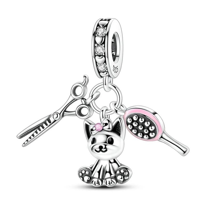 Pet Grooming 925 sterling silver charm