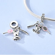 Pet Groomer Pandora Charm | Scissors Brush Puppy | Silver Dangle | Dog Stylist Gift | Salon Jewelry