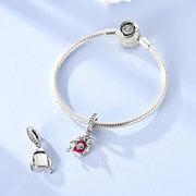 Nail Polish Pandora Charm | Pink Rose Silver Bottle | Manicurist Nail Tech Gift | Beauty Jewelry