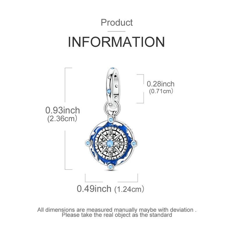 Compass Star sterling silver charm view 6