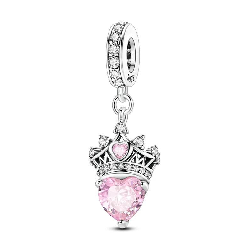 Mom Crown Heart 925 sterling silver charm