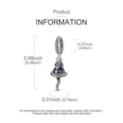 Snake Bead Fits Pandora Charm Bracelet, Blue Stone Silver Serpent Dangle Gothic Jewelry Gift