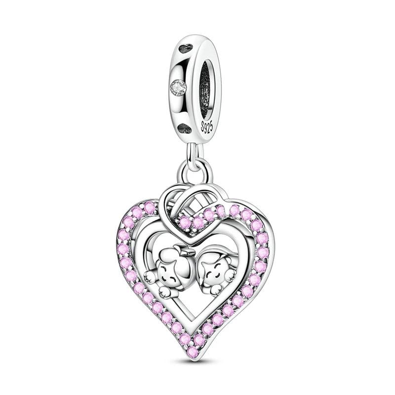 Sister Heart 925 sterling silver charm