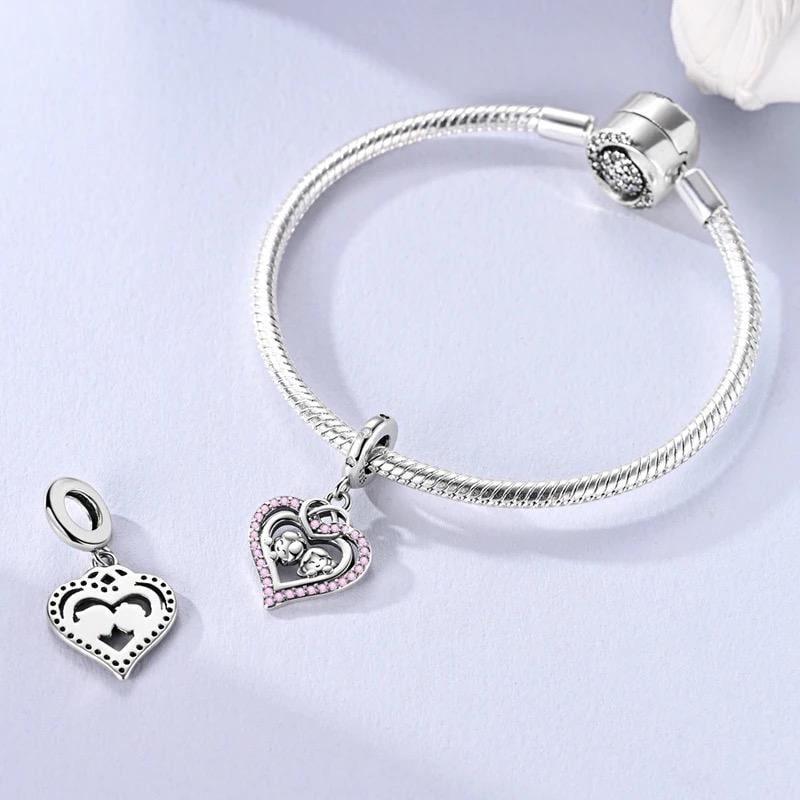 Sister Heart sterling silver charm view 5