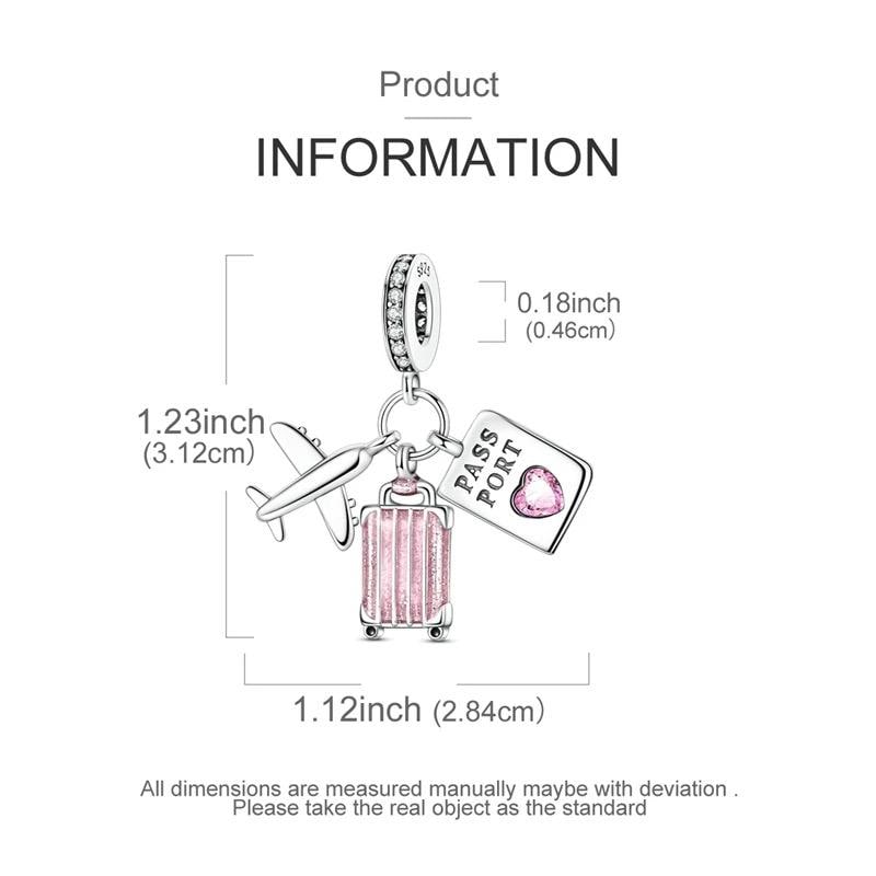 Travel Passport sterling silver charm view 7