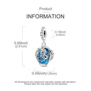 Ocean Pandora Charm | Blue Luminous Dangle | Silver Seahorse Animal | Glow in Dark Gift