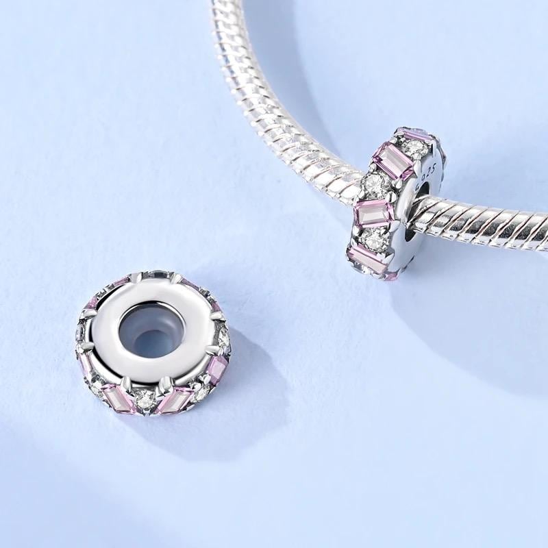 Pink Crystal Spacer charm detail view