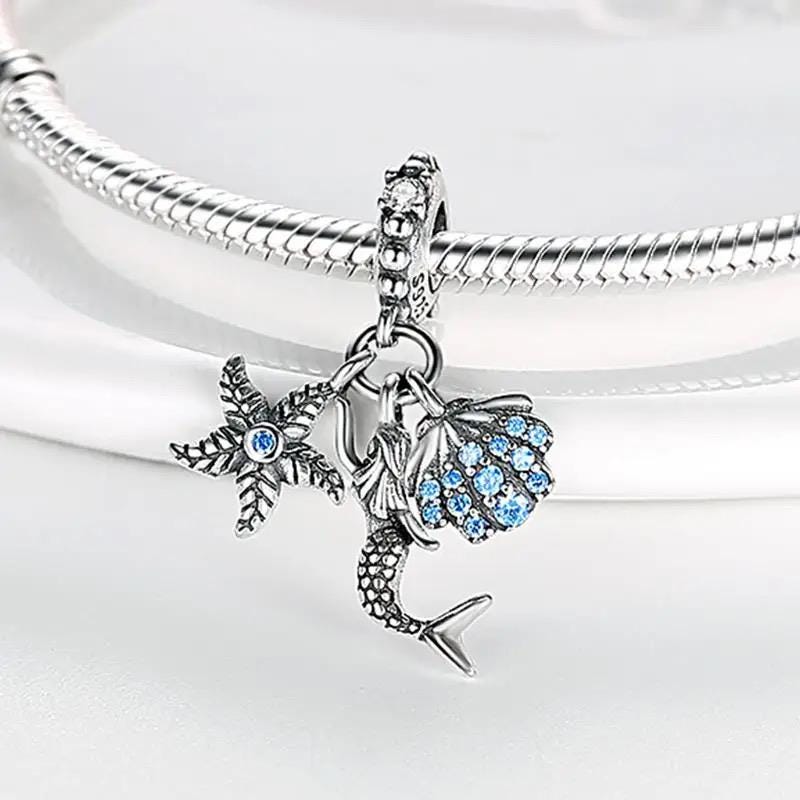 Ocean Mermaid charm detail view