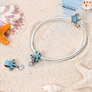 Blue Octopus Pandora Charm | Sea Animal Bead | Silver Shell Dangle | Ocean Summer Beach Gift