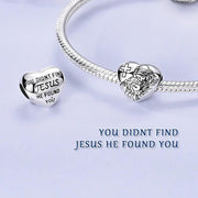 Jesus Good Shepherd Pandora Charm | Lamb Cross Heart Bead | Silver Christian Faith Gift | Religious