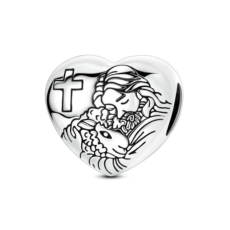 Jesus Heart 925 sterling silver charm