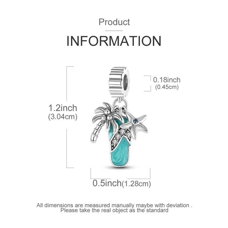 Summer Flip Flop sterling silver charm view 5