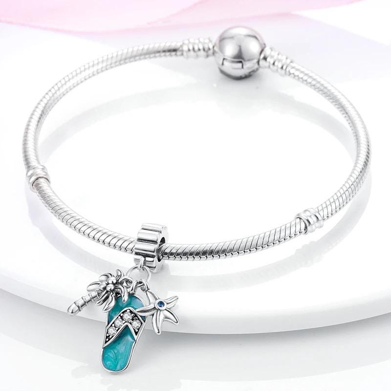 Summer Flip Flop sterling silver charm view 6