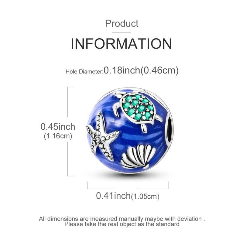Ocean Life sterling silver charm view 5