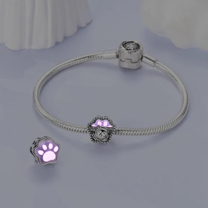 Lucky Cat Paw sterling silver charm view 7
