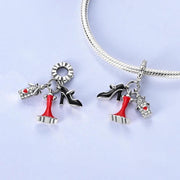 Fashion Night Out Pandora Charm | Red Dress High Heel Perfume | Silver Dangle | Glamour Gift