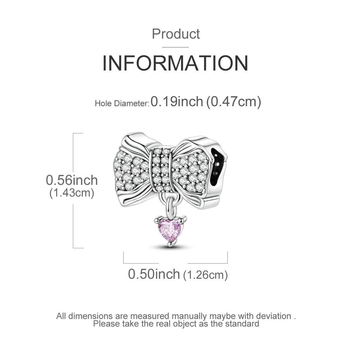 Sparkling Bow sterling silver charm view 6