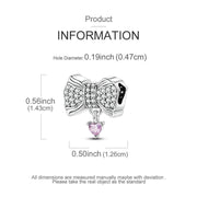 Silver Bow Pandora Charm | Sparkle Ribbon Knot | Coquette Jewelry Gift | Romantic Pave Bead