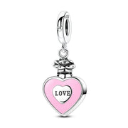 Urn Pandora Charm | Pink Heart Cremation Ashes | Silver Memorial Keepsake | Pet Loss Gift