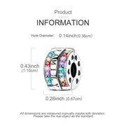 Family Clip Pandora Charm | Rainbow Crystal Stopper | Colorful Silver Bead | Mom Grandma Gift