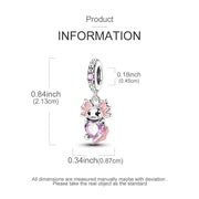 Axolotl Pandora Charm | Pink Heart Crystal | Mexican Walking Fish | Silver Dangle | Kawaii Animal Gift