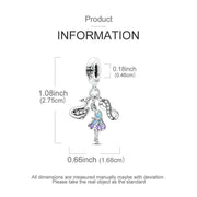 Ballerina Swan Pandora Charm | Infinity Dance Triple Dangle | Blue Purple Tutu | Ballet Recital Gift