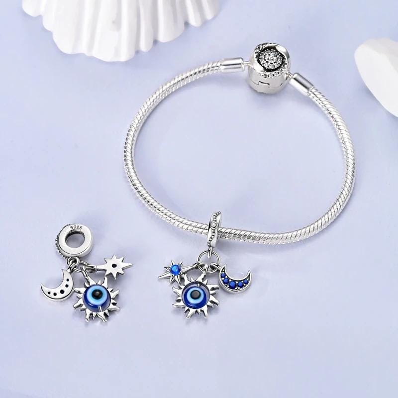 Celestial Evil Eye sterling silver charm view 5