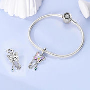 Butterfly Pandora Charm | Rainbow Crystal Wings | Silver Spring Nature Gift | Fairy Tale Jewelry