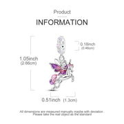 Fairy Unicorn Pandora Charm | Pink Purple Enamel Wings | Fantasy Magic Jewelry | Daughter Gift