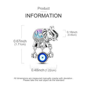 Lucky Elephant Pandora Charm | Evil Eye Horseshoe Dangle | Good Luck Protection Amulet | Boho Gift