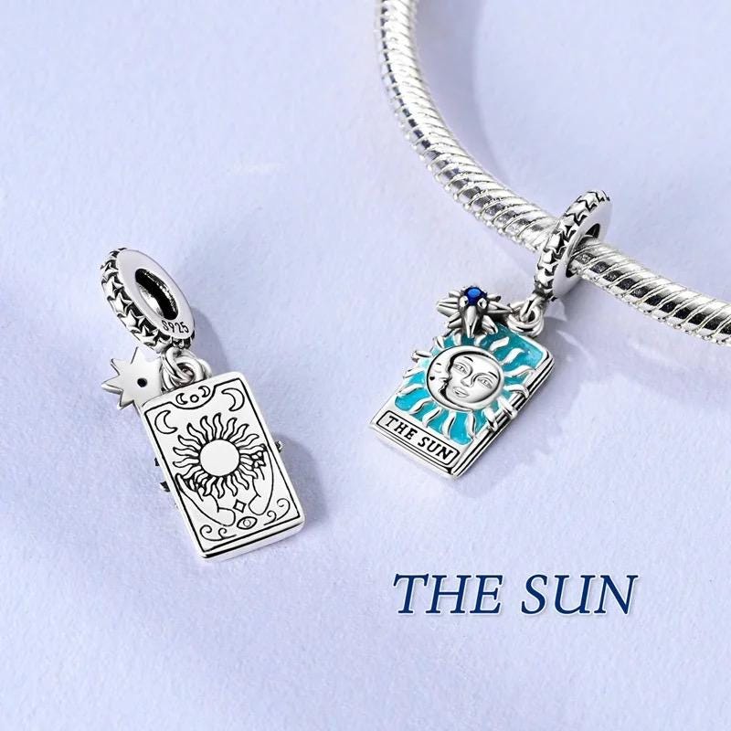 Sun Tarot Card charm detail view