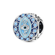 Evil Eye Pandora Charm | Blue Swirl Nazar Bead | Crystal Protection Amulet | Spiritual Gift