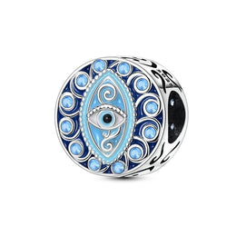 Evil Eye Pandora Charm | Blue Swirl Nazar Bead | Crystal Protection Amulet | Spiritual Gift