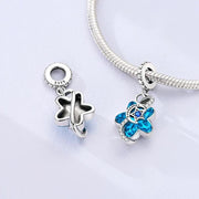 Blue Star Pandora Charm | Galaxy Moon Crystal Dangle | Forever Love Night Sky Gift