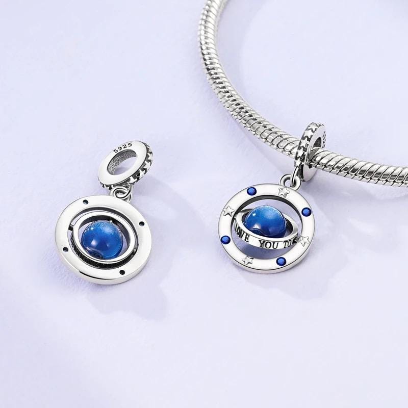Love You To The Moon charm detail view
