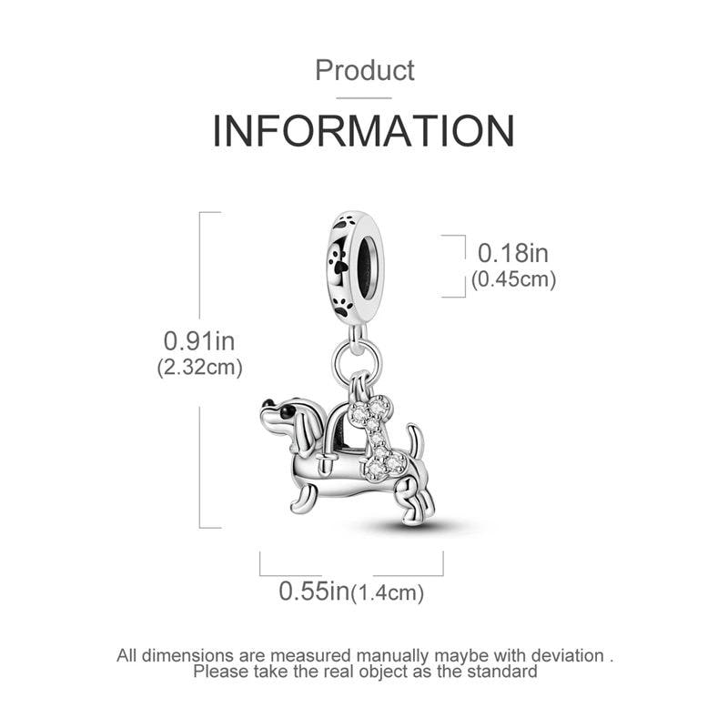 Dachshund sterling silver charm view 5
