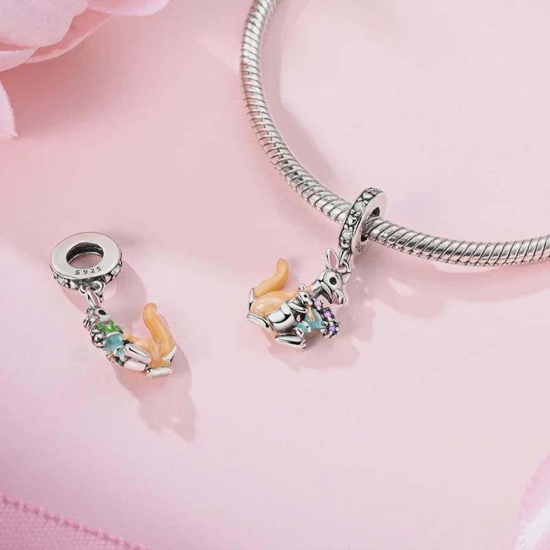 Mom And Baby Kangaroo charm detail view