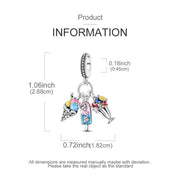 Ice Cream Pandora Charm | Triple Popsicle Sundae Dangle | Summer Dessert Food Jewelry | Sweet Gift