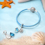 Ocean Blue Teardrop Pandora Charm | Secret Locket Pendant | Sea Starfish Jewelry | Love The Ocean Gift