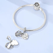 Virgin Mary Pandora Charm | Cross Heart Dangle | Silver Religious Jewelry | Baptism Confirmation Gift