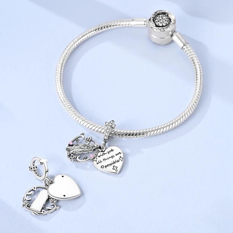Virgin Mary sterling silver charm view 5