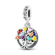 Family Tree Pandora Charm | Colorful Hearts Life | Love Grows Jewelry | Mom Grandma Gift