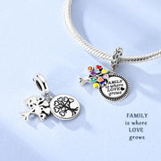 Family Tree Pandora Charm | Colorful Hearts Life | Love Grows Jewelry | Mom Grandma Gift