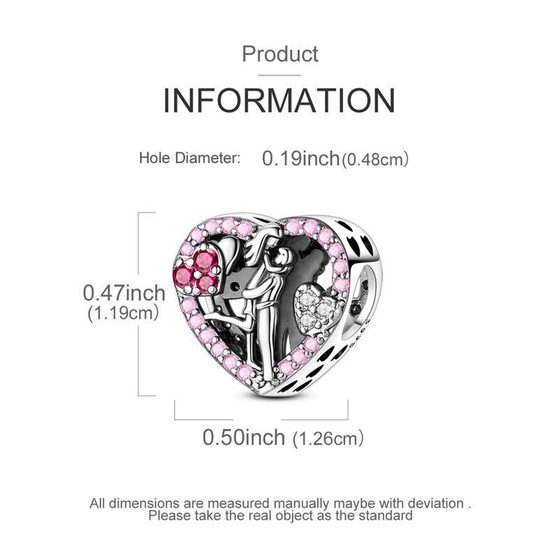 Romantic Couple sterling silver charm view 5