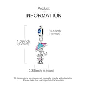 Umbrella Girl Pandora Charm | Rain Weather Jewelry | Silver Dangle | Colorful Enamel | Daughter Gift