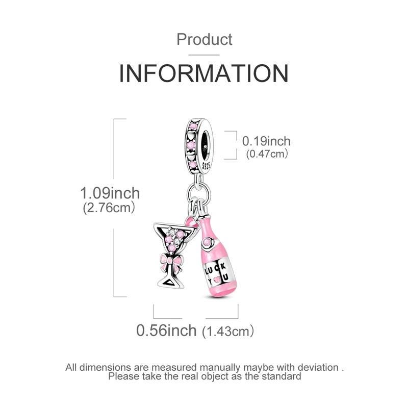 Lucky Champagne sterling silver charm view 6