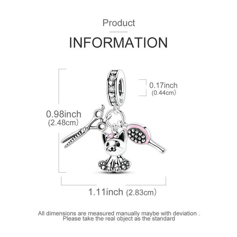 Pet Grooming sterling silver charm view 5