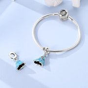 Blue Dress Pandora Charm | Princess Gown Dangle | Sparkle Bow Fashion | Cinderella Fairy Tale Gift