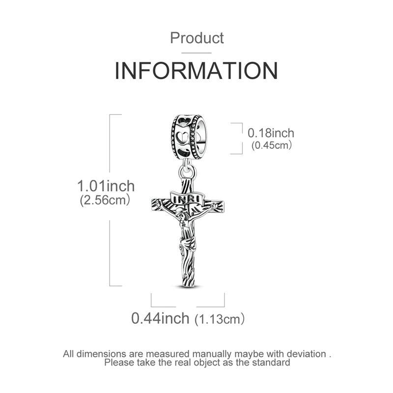 Jesus Cross sterling silver charm view 6
