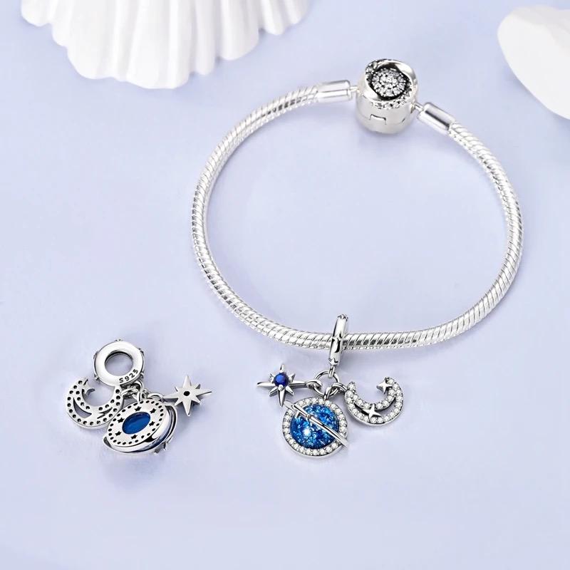 Planet Moon Star sterling silver charm view 5